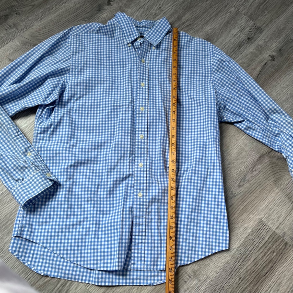 Ralph Lauren Polo Blue White Check Gingham buttons down Classic Fit Shirt XL - Picture 4 of 8